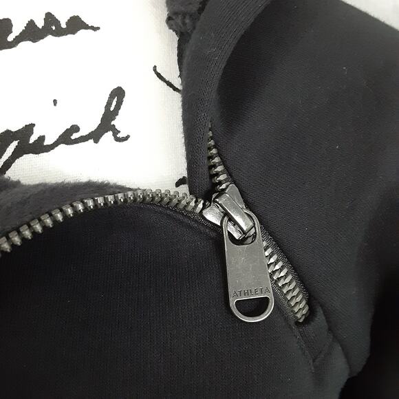 Athleta Cozy Karma Twist Neck Sweatshirt Black Womens XS Thumb Holes Athleisure - Picture 5 of 13